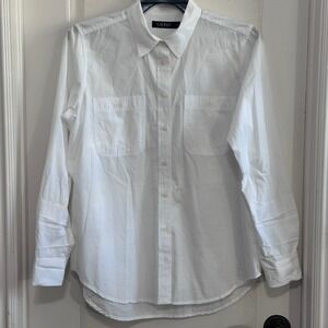 Lauren Ralph Black Label Men's White Button Down Shirt L/S‎ Classic Fit Size L